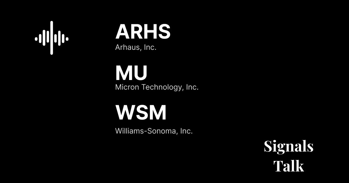 Trading Signals - ARHS, MU, WSM