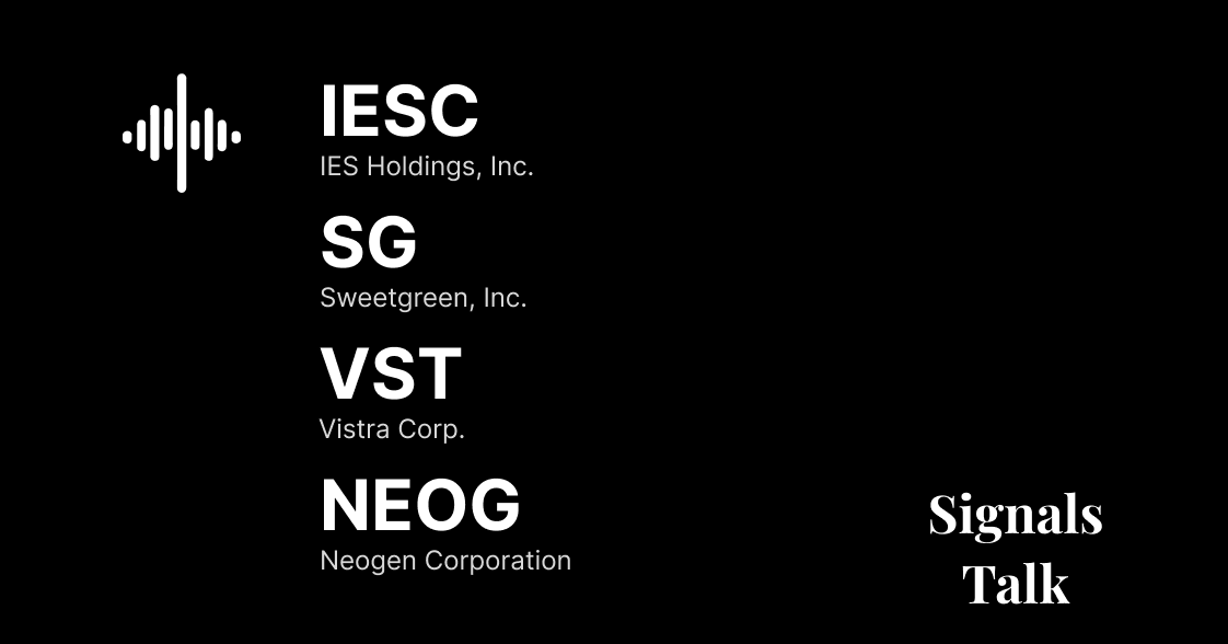 Trading Signals - IESC, SG, VST, NEOG