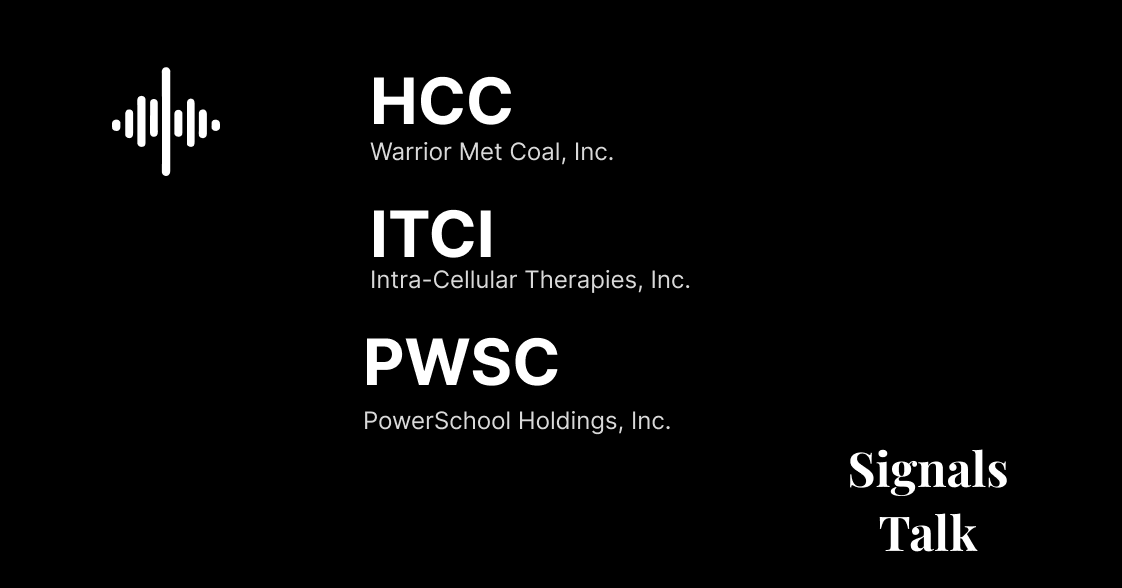 Trading Signals - HCC, ITCI, PWSC