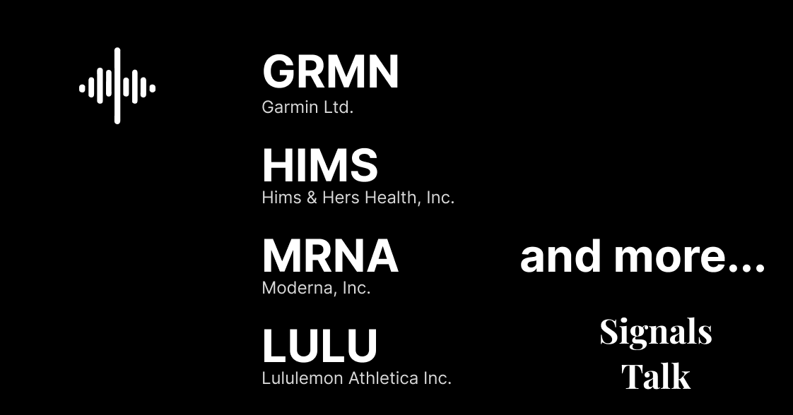 Trading Signals - GRMN, HIMS, MRNA, LULU and more