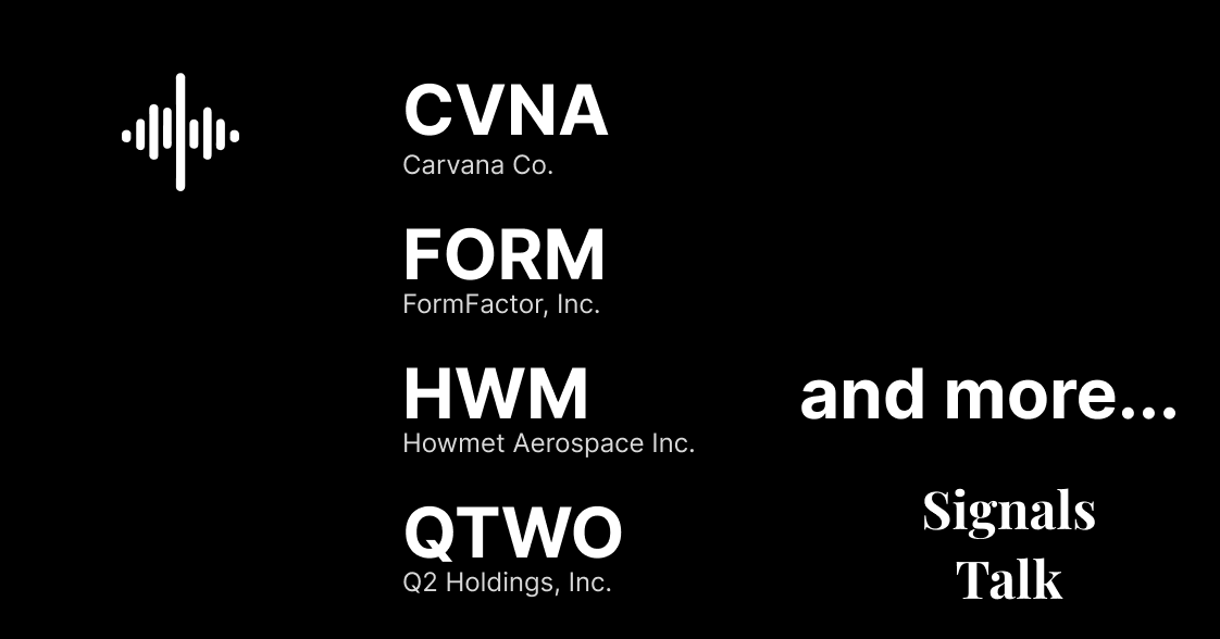 Trading Signals - CVNA, FORM, HWM, QTWO and more