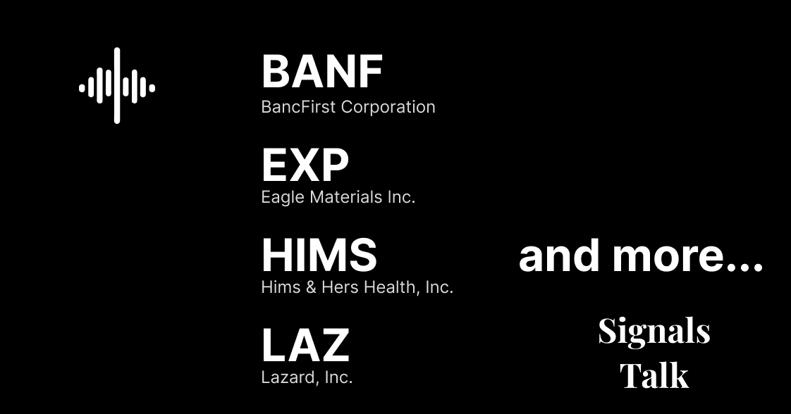 Trading Signals - BANF, EXP, HIMS, LAZ and more