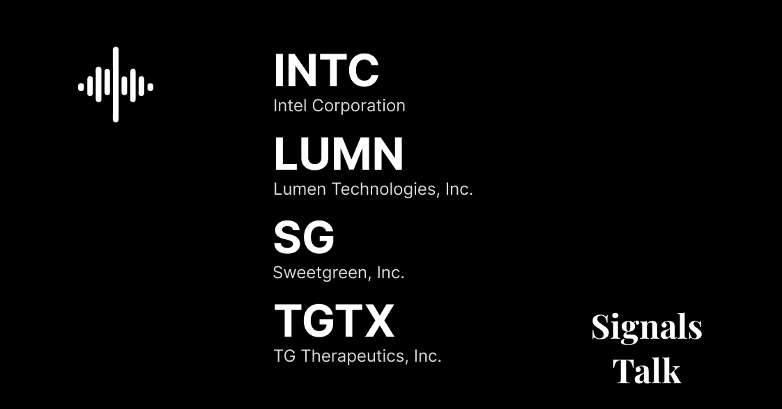 Trading Signals - INTC, LUMN, SG, TGTX