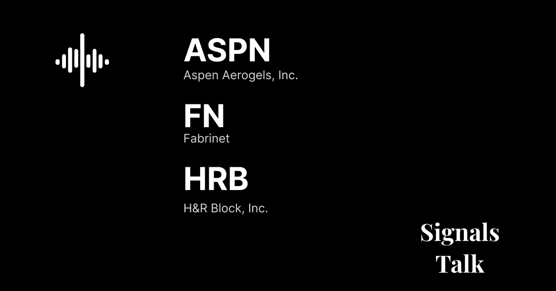 Trading Signals - ASPN, FN, HRB