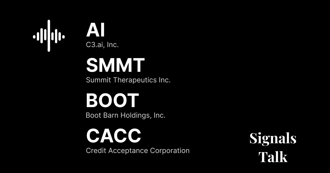 Trading Signals - AI, SMMT, BOOT, CACC