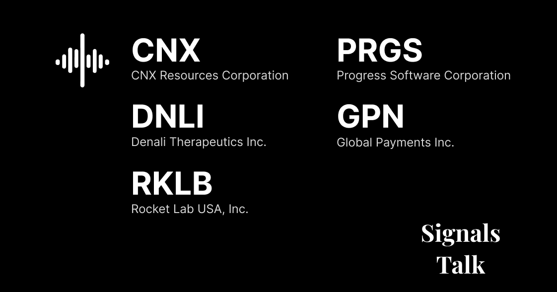 Trading Signals - CNX, DNLI, RKLB, PRGS, GPN