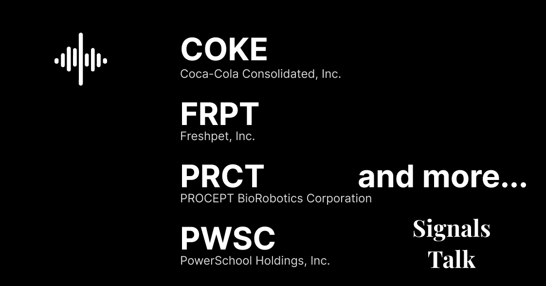 Trading Signals - COKE, FRPT, PRCT, PWSC and more