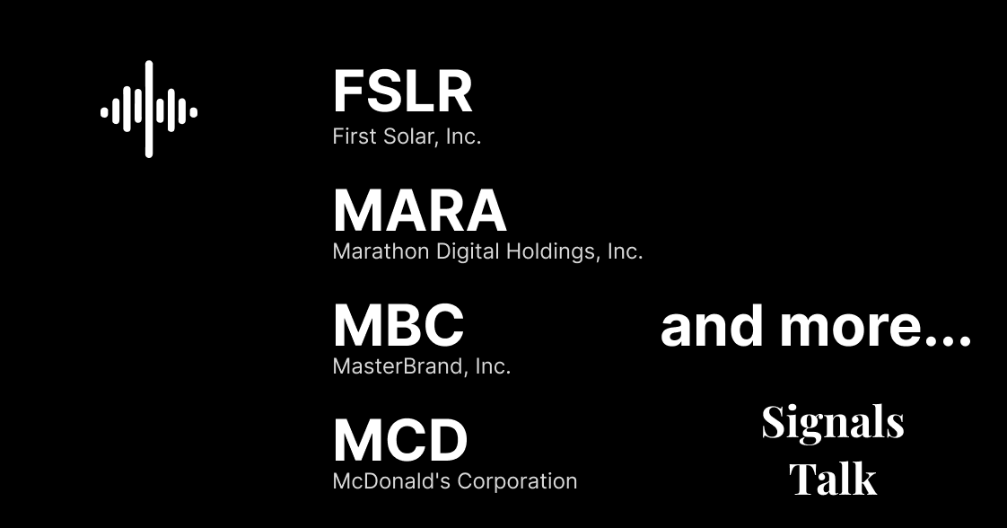 Trading Signals - FSLR, MARA, MBC, MCD and more