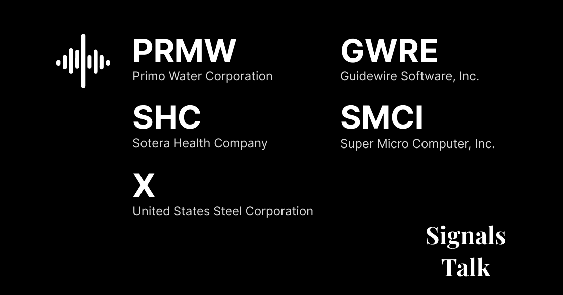 Trading Signals - PRMW, SHC, X, GWRE, SMCI